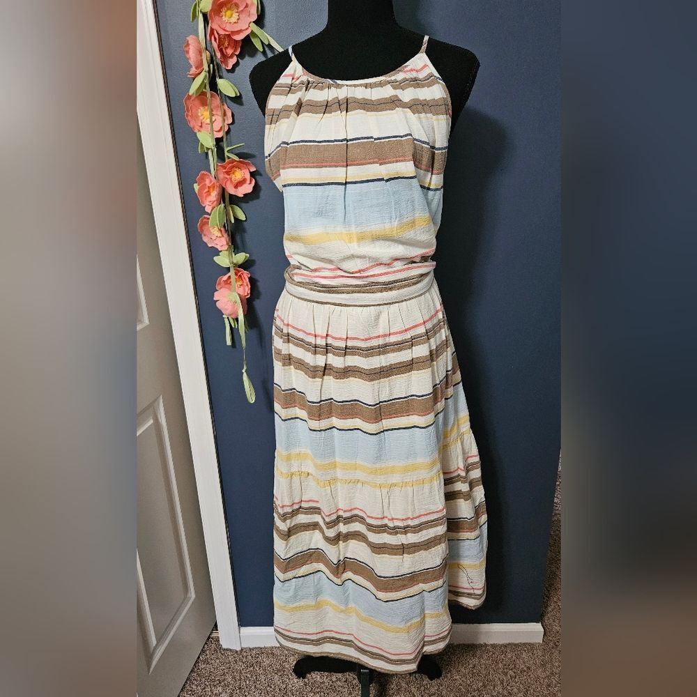 NWT DKNY Striped Cotton Midi Sundress Plus Size 22W